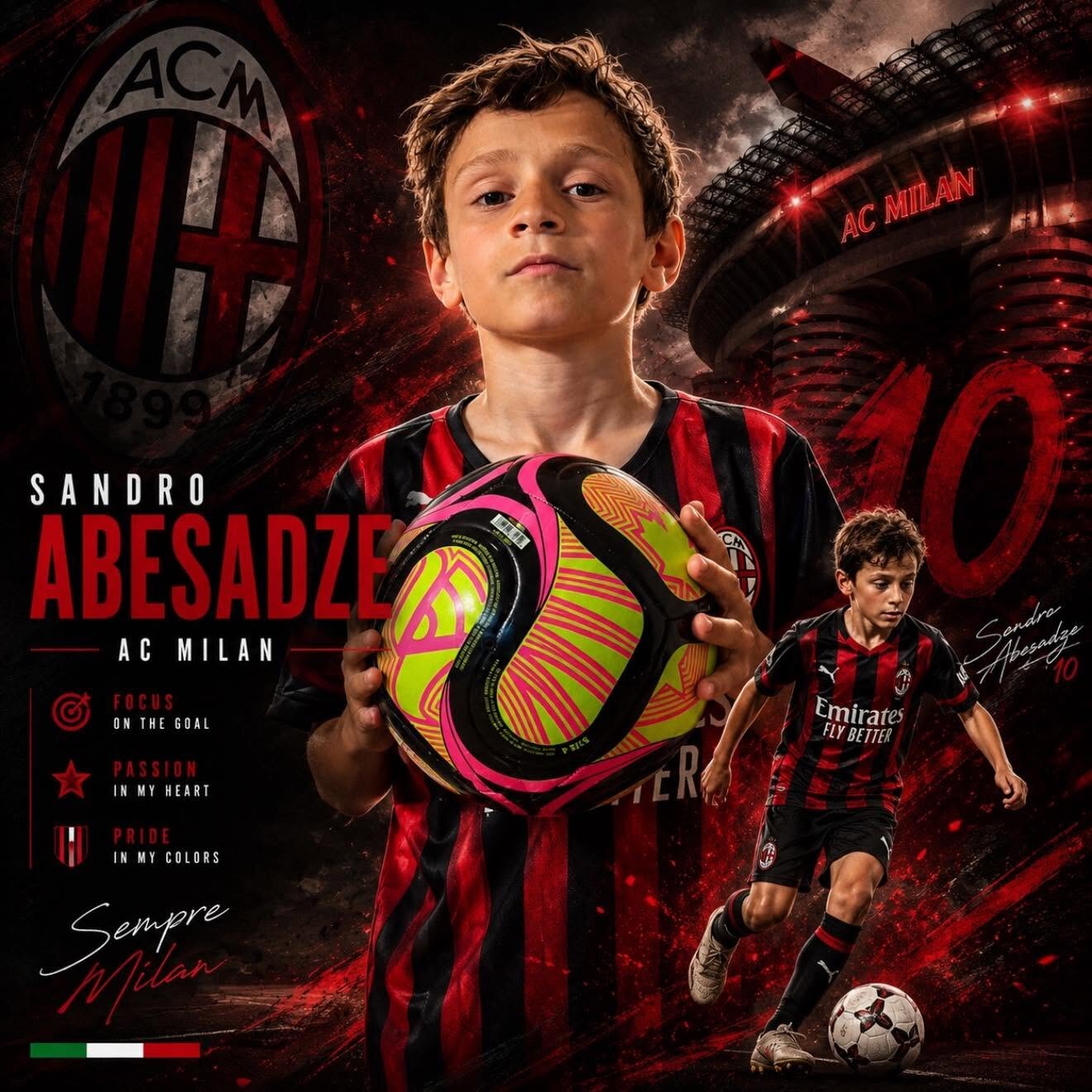 Sandro Abesadze featured in an AC Milan inspired football poster