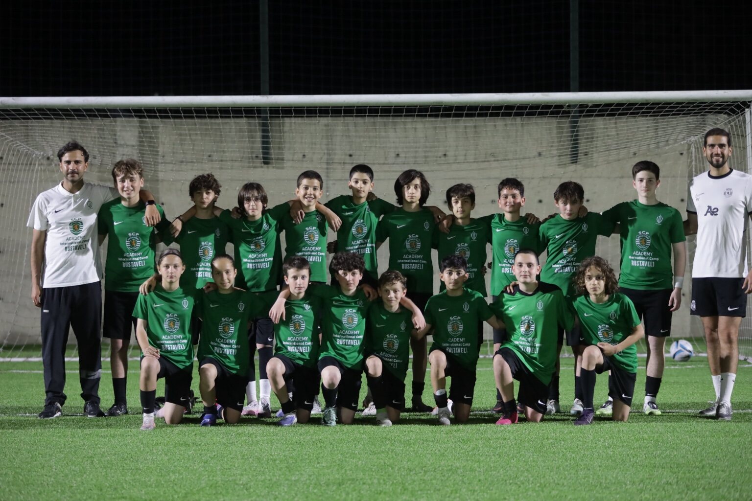 Sandro Abesadze with the Sporting ITC Georgia training squad and coaches