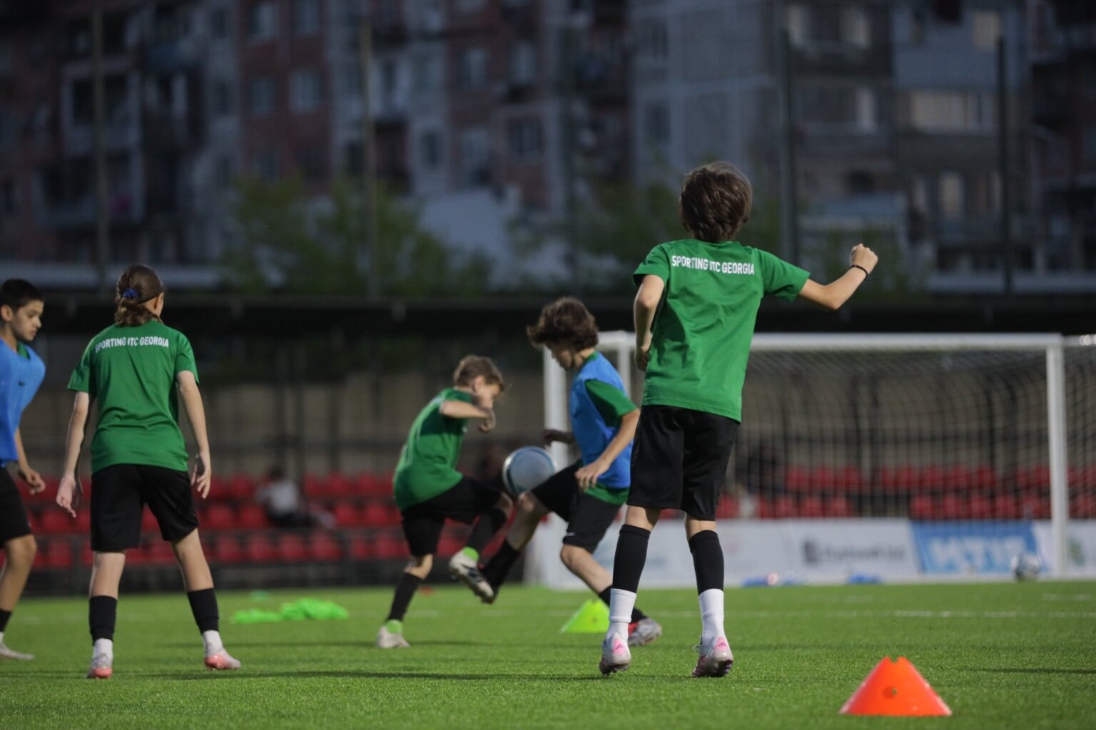 Sandro Abesadze striking the ball during training